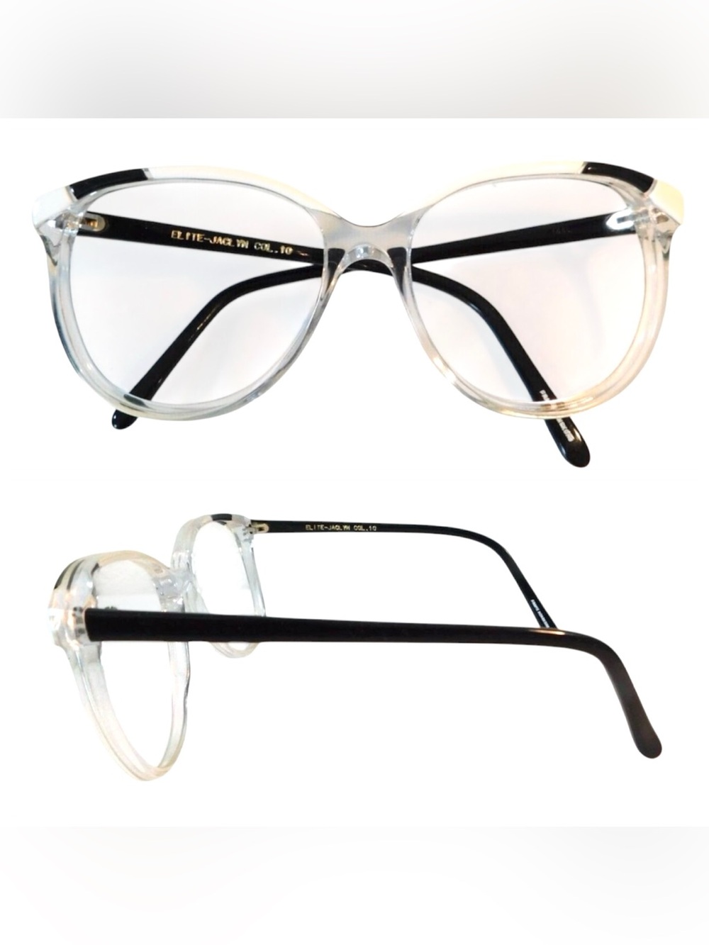 1980’s Oversized‎ Cateye Frames in Black &  White for Eyeglasses or Sunglasses